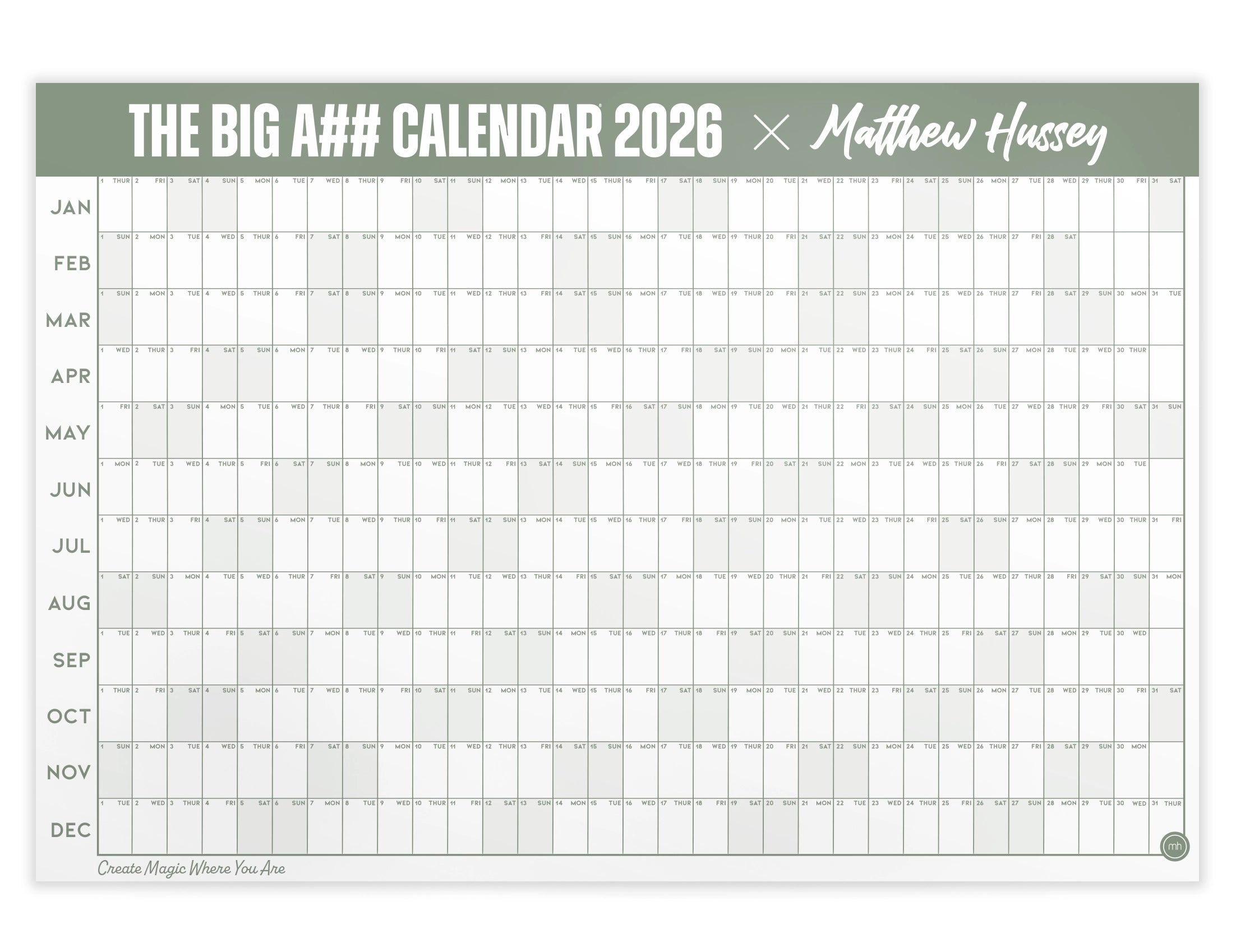 Matthew Hussey's Big A## Calendar
