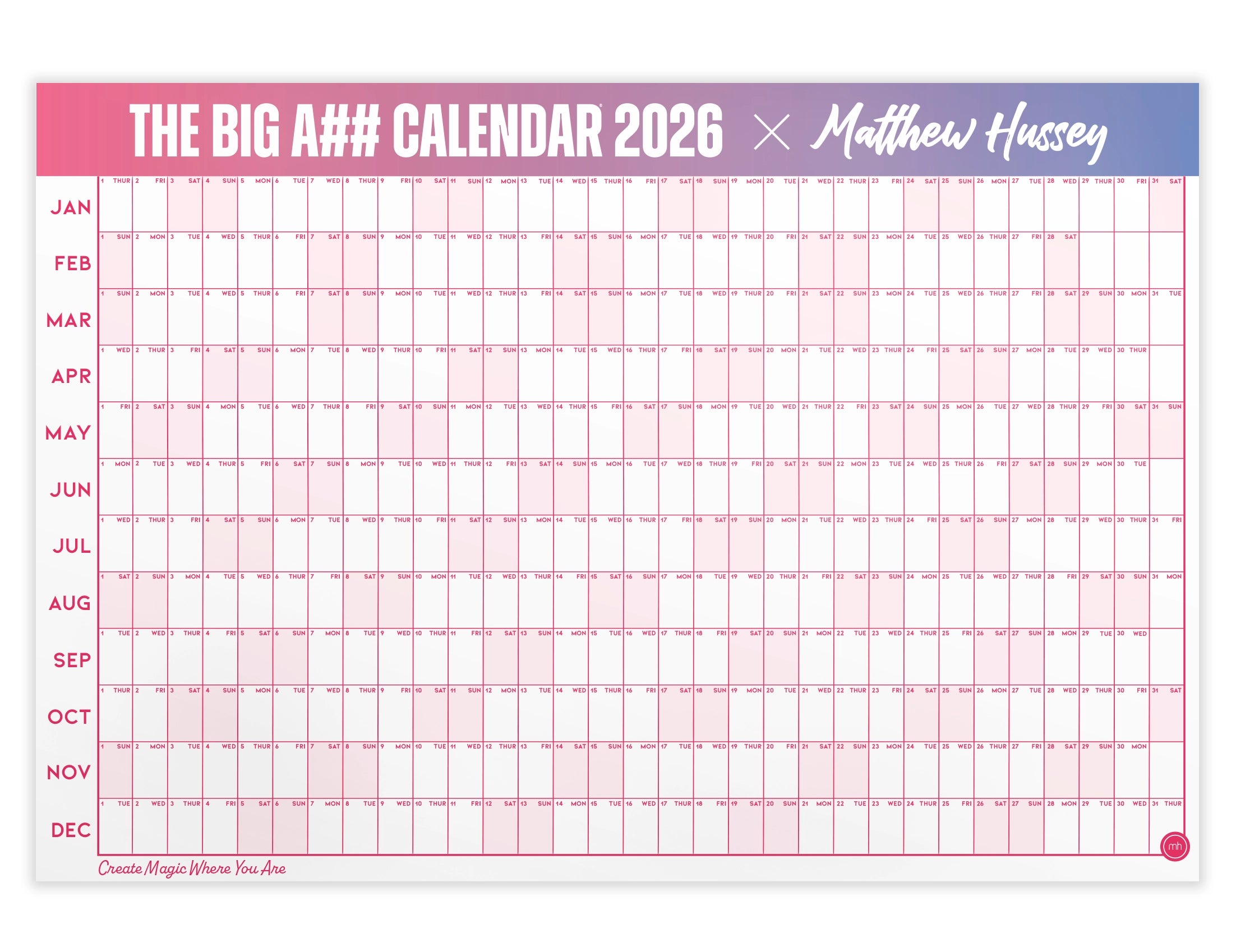Matthew Hussey's Big A## Calendar