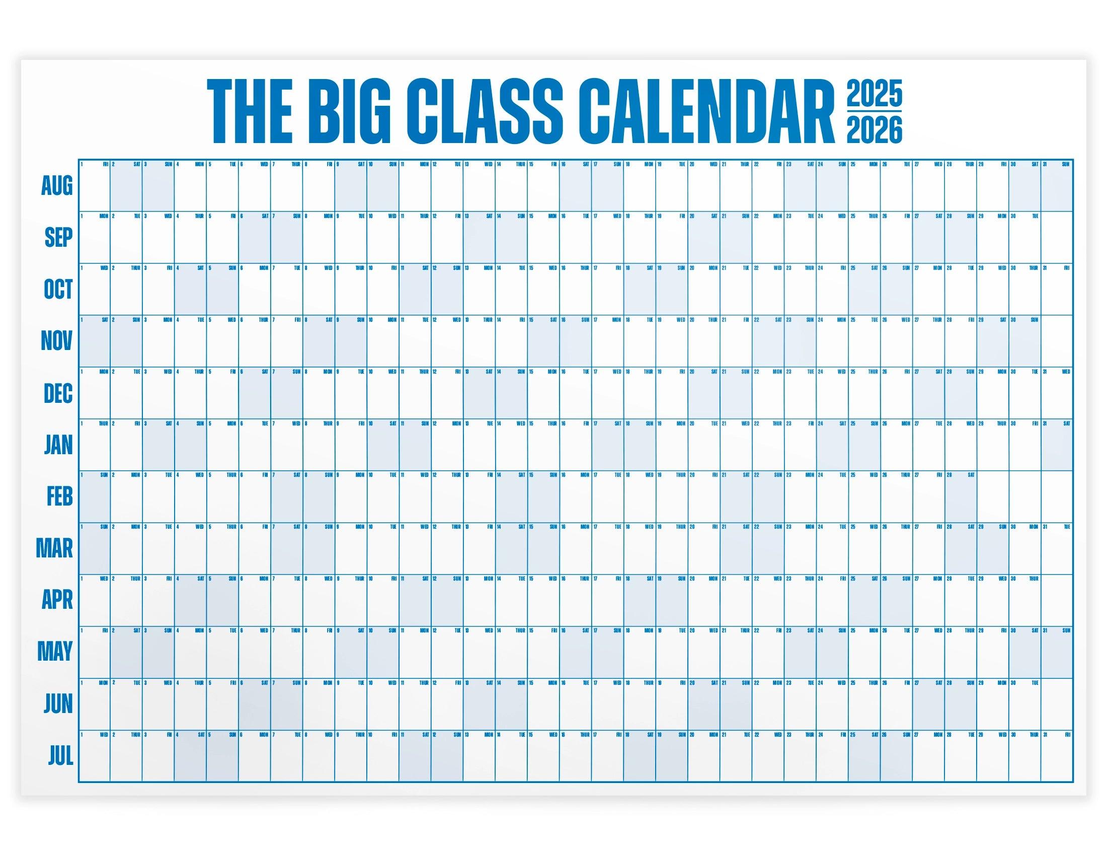 The Big Class Academic Calendar