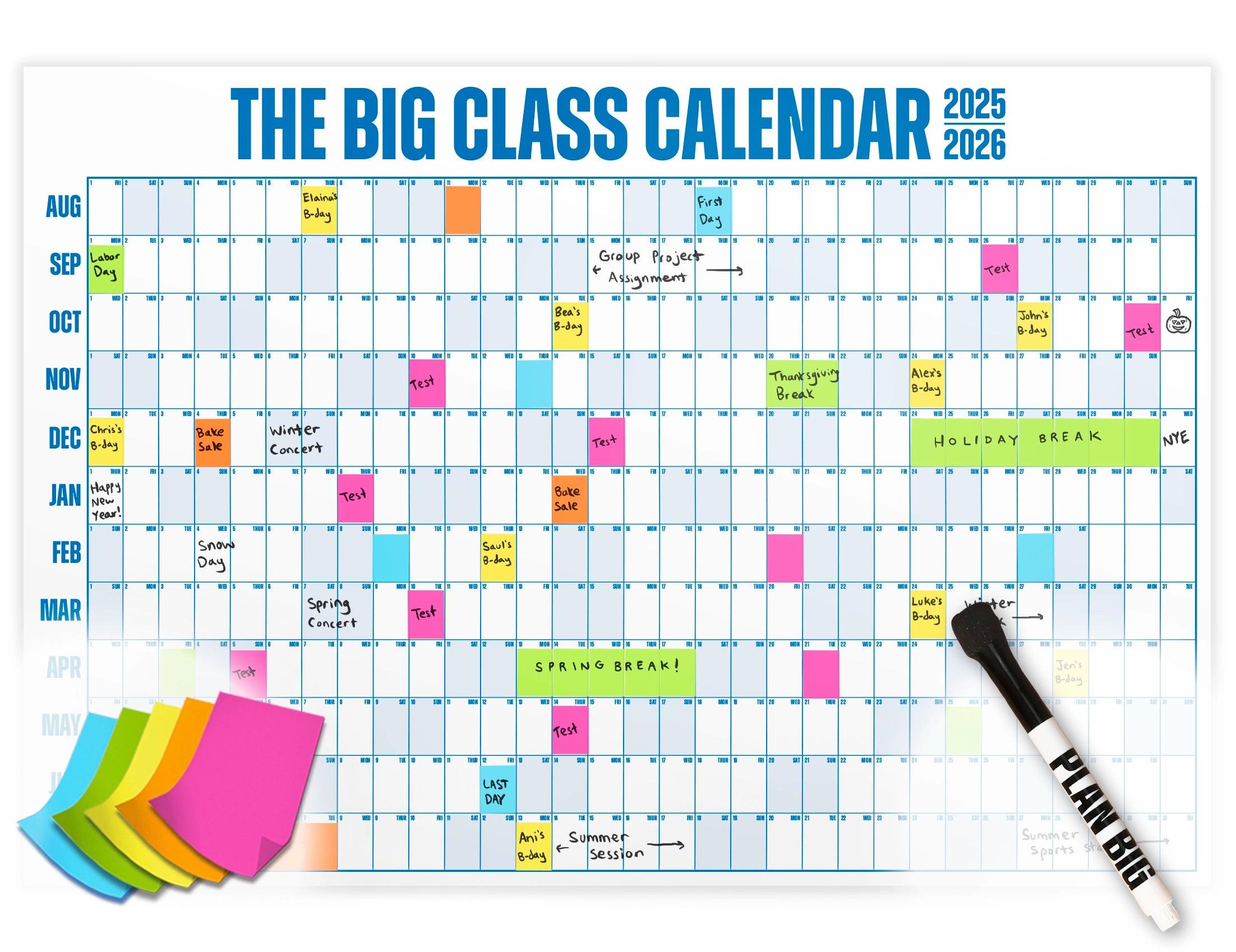 The Big Class Academic Calendar