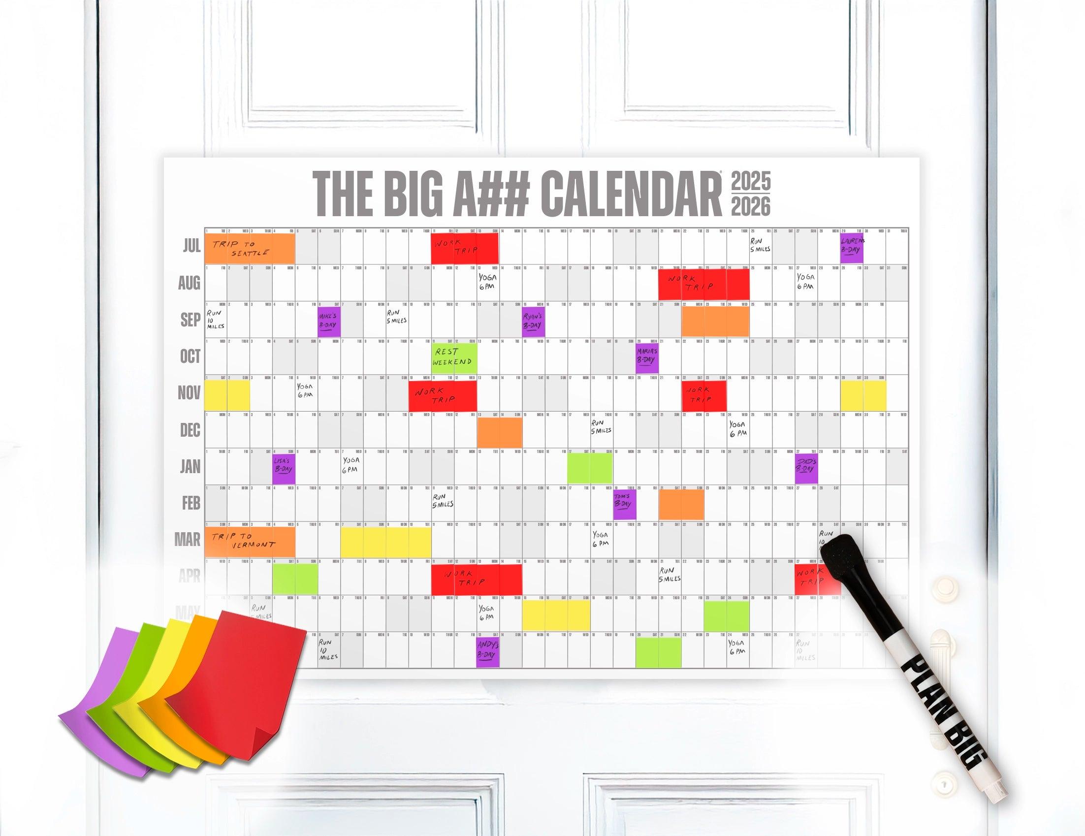 The Mid-Year Big A## Calendar - Door Size